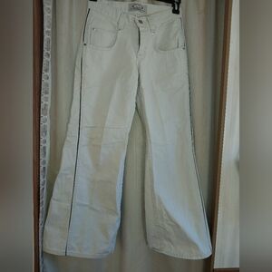 Vintage 1990s Lee pipes khaki flare leag jeans sz 5 short